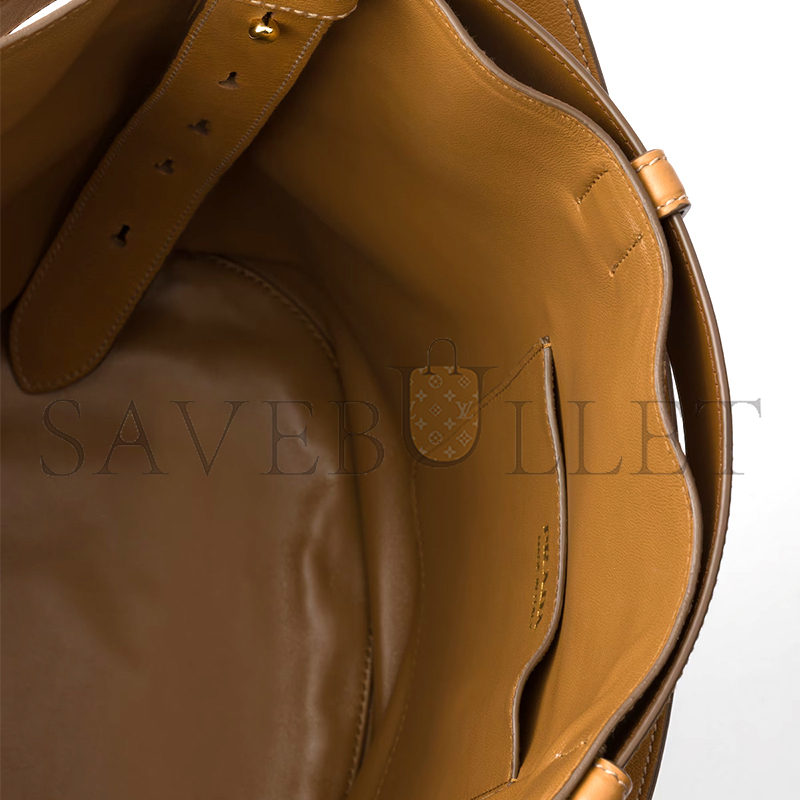 Pra*a buckle leather bucket bag with belt 1be085 (29*26.5*18cm)